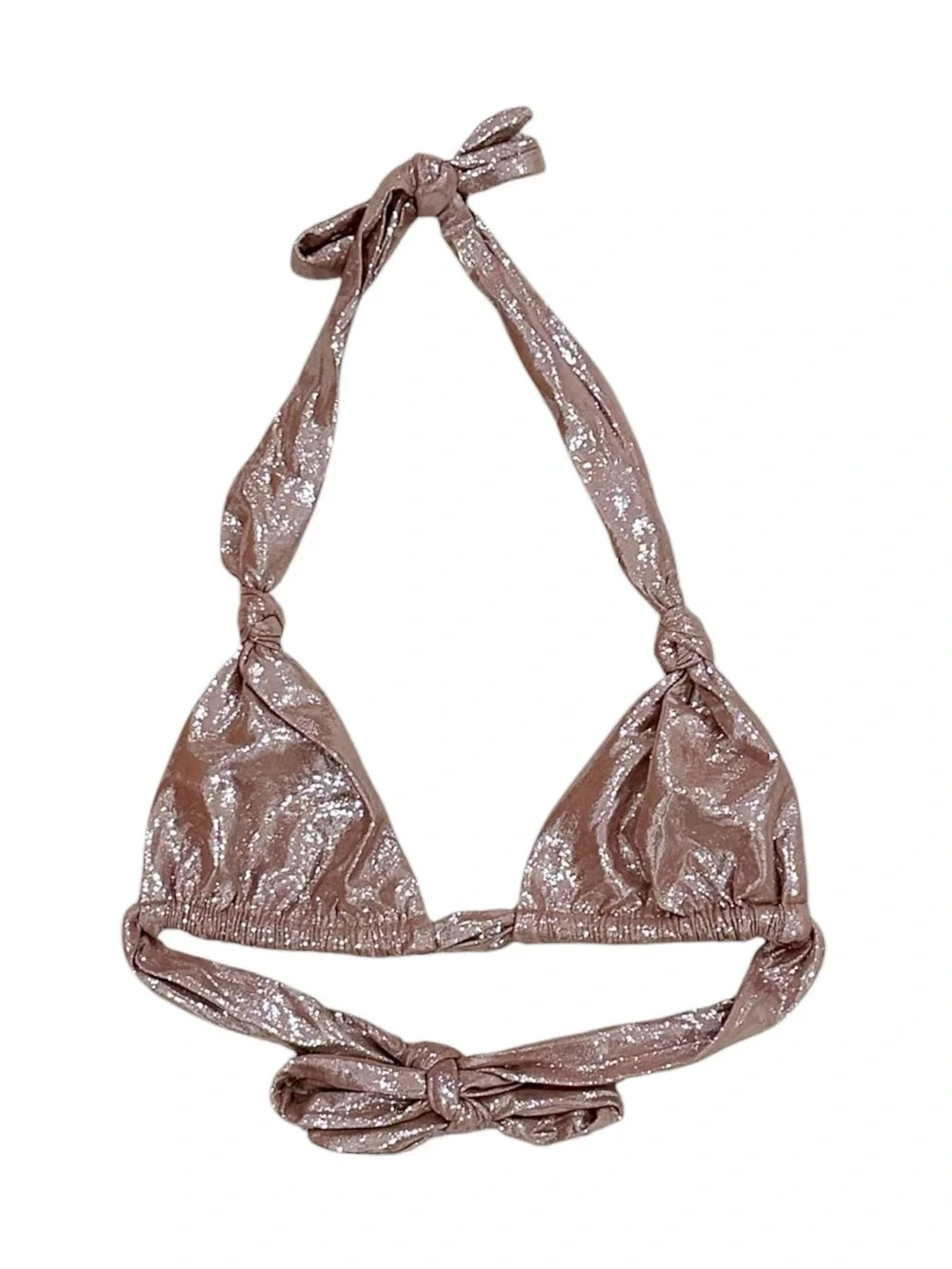 RARE SKIMS Liquid Shine Swim Knotted Micro Triangle Top in Cinnamon
